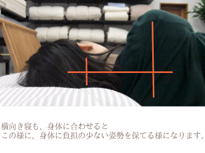 オーダーメイド枕　大阪　睡眠改善研究室　２０代　女性の作成事例（横向き寝）